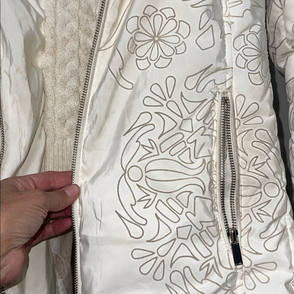 Desigual Puffer Coat Faux Fur Hood Cream Beige Size 36 | US 4-6 - Picture 4 of 8